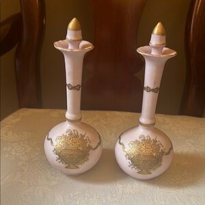 Ardalt Japan vintage violet, gold perfume bottle set with stoppers